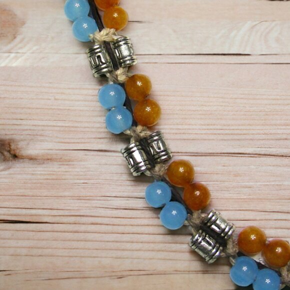 Handmade Egyptian Ankh Necklace with Gemstone Beads.  One of a Kind! - Picture 4 of 6